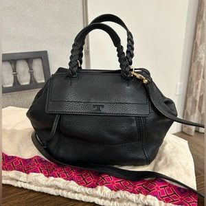 Tory Burch Half Moon Satchel Black